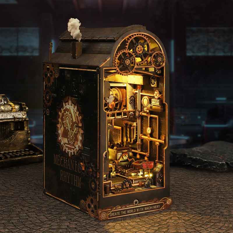 Diy Miniature Dollhouse Kit Book Nook - Mechanical Workshop Wooden Miniature Doll House