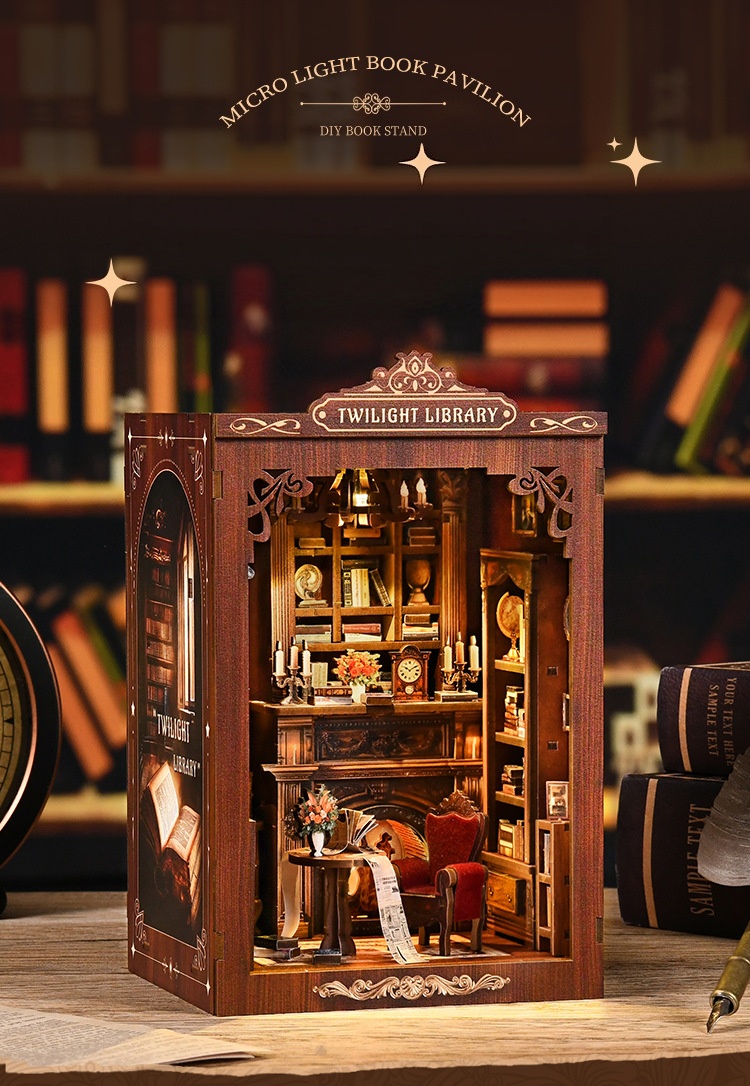 DIY Book Nook Kit Miniature Wo - Diy Miniature Dollhouse Kit Book Nook review and price