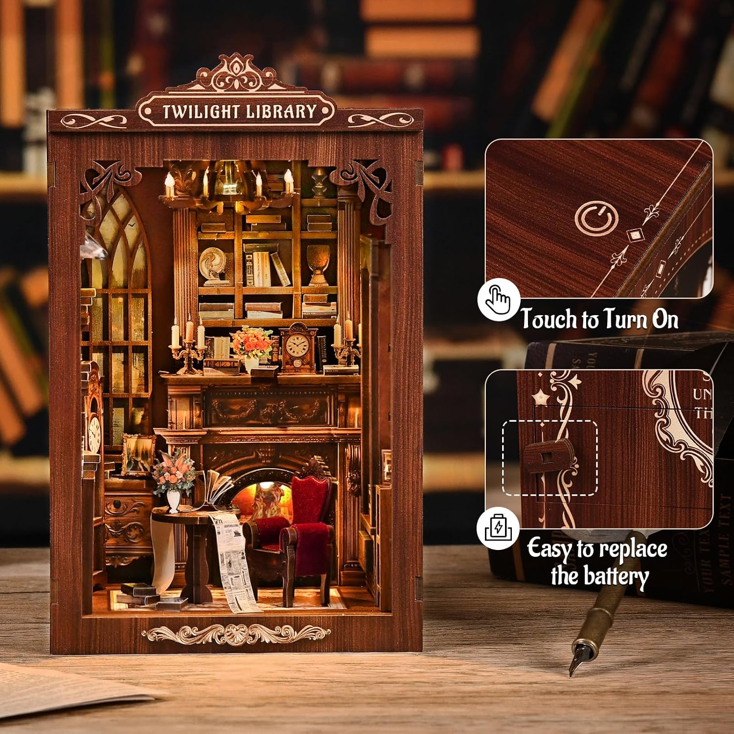DIY Book Nook Kit Miniature Wo - Diy Miniature Dollhouse Kit Book Nook review and price