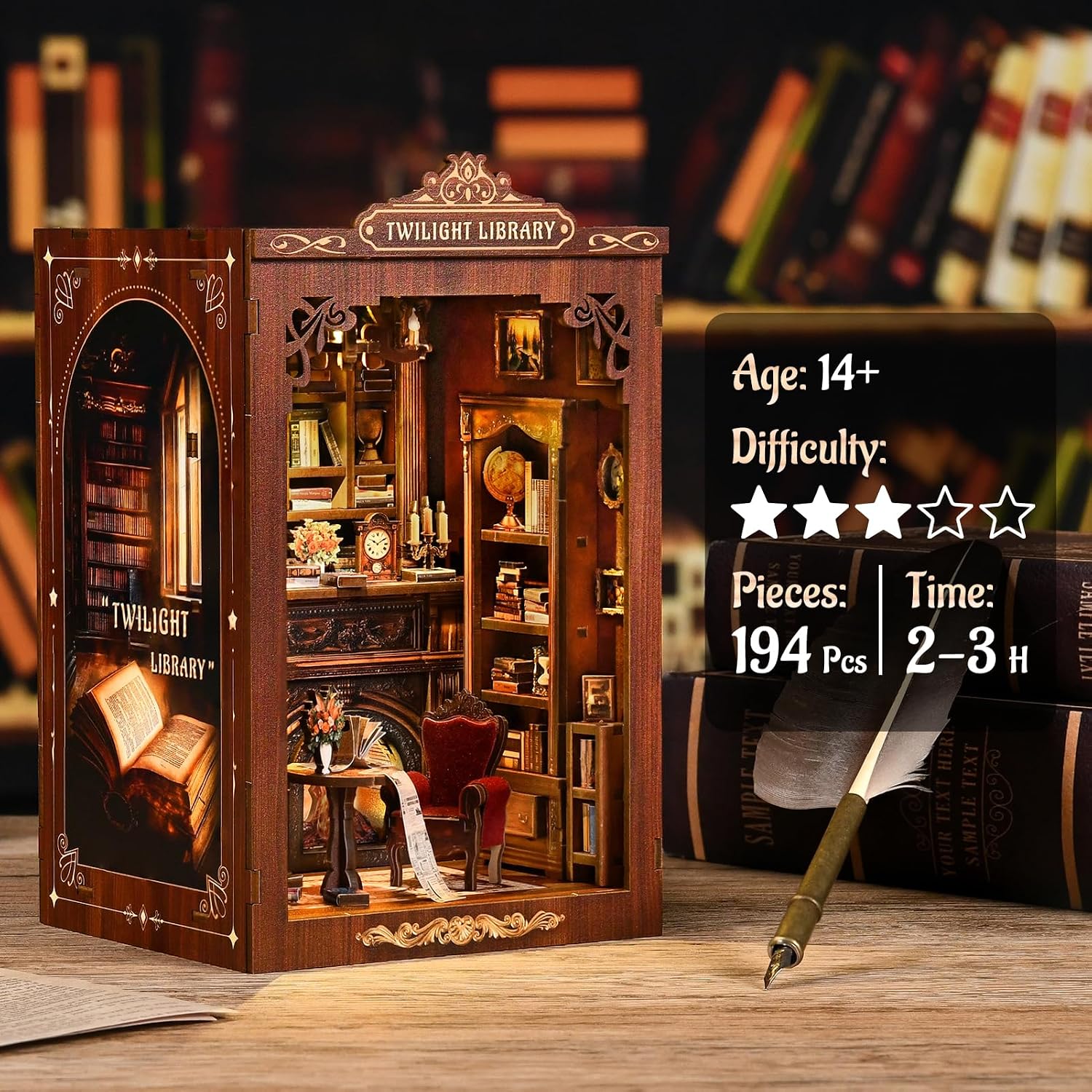 DIY Book Nook Kit Miniature Wo - Diy Miniature Dollhouse Kit Book Nook review and price
