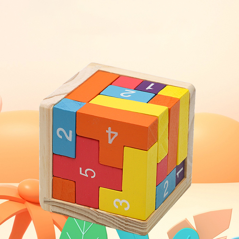 Colorful Wooden Blocks Puzzles - 3D Wooden Mechanical Puzzle Marble Run review and price