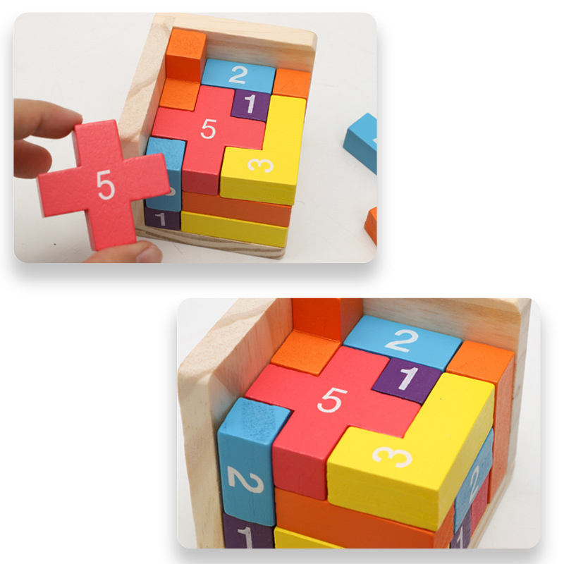 Colorful Wooden Blocks Puzzles - 3D Wooden Mechanical Puzzle Marble Run review and price