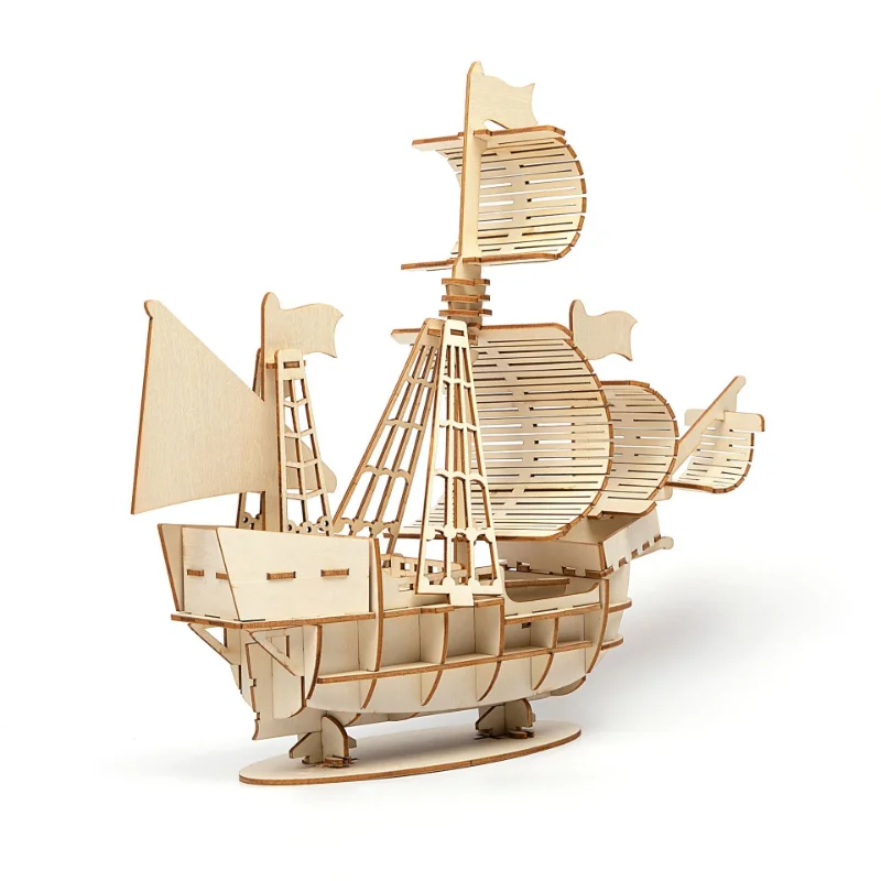 3D Sailboat Wooden Puzzle Asse - 3D Wooden Mechanical Puzzle Marble Run review and price