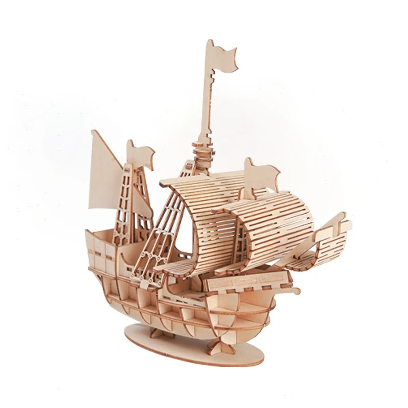 3D Sailboat Wooden Puzzle Asse - 3D Wooden Mechanical Puzzle Marble Run review and price