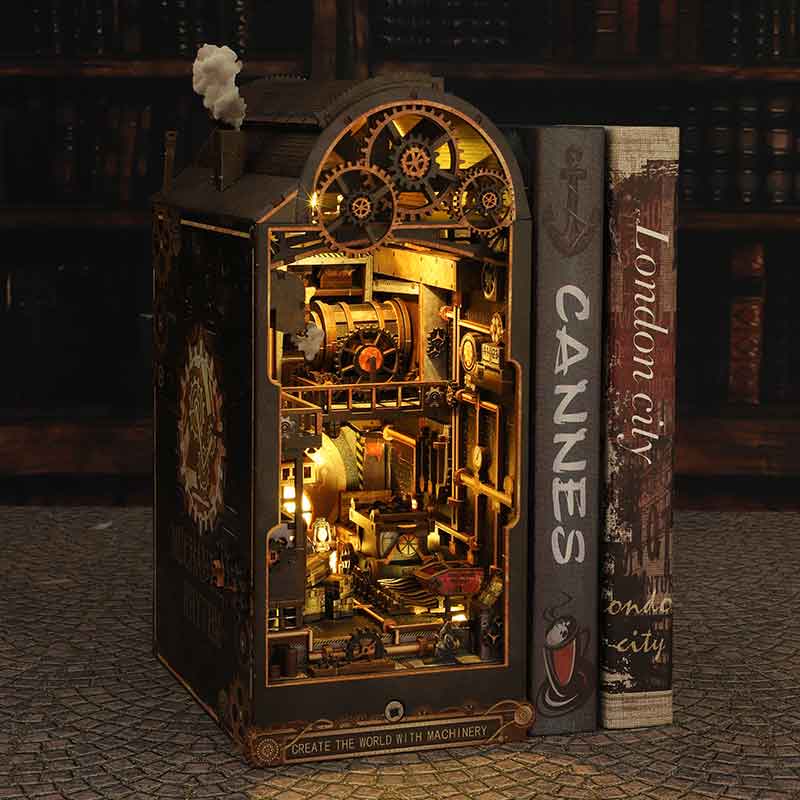 Mechanical Workshop Wooden Min - Diy Miniature Dollhouse Kit Book Nook review and price