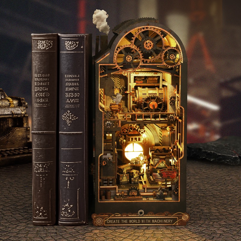 Mechanical Workshop Wooden Min - Diy Miniature Dollhouse Kit Book Nook review and price