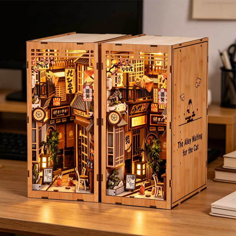Zuuton DIY Wooden Book Nook Sh - Book Nook Shelf Insert Alley Diy review and price