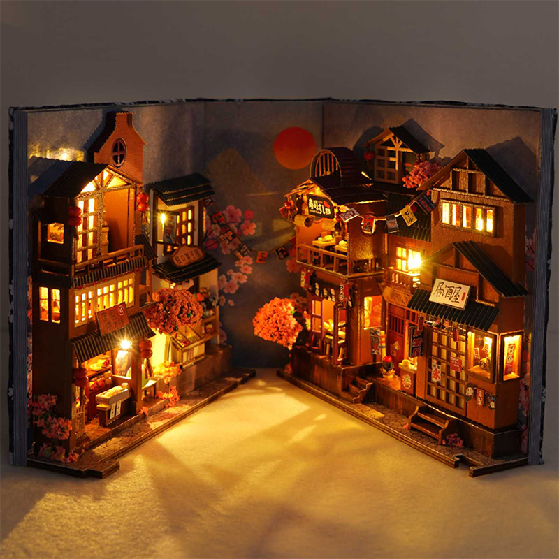 Japanese Retro DIY Wooden Book - Book Nook Shelf Insert Alley Diy review and price