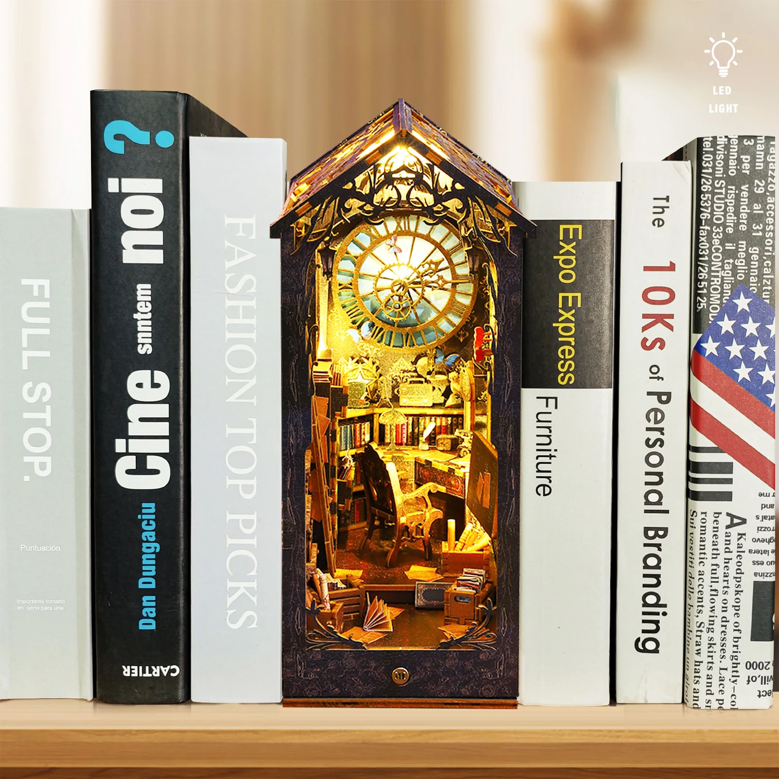 DIY Book Nook Kit 3D Wooden Pu - Diy Miniature Dollhouse Kit Book Nook review and price