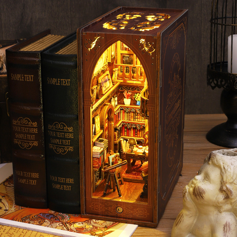 DIY Book Nook Insert Kits Wood - Diy Miniature Dollhouse Kit Book Nook review and price