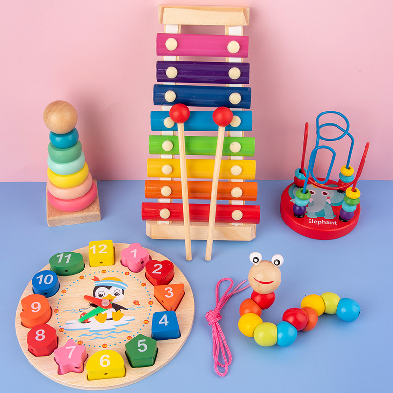 Montessori Baby Toys Kids 3D W - 3D Wooden Mechanical Puzzle Marble Run review and price