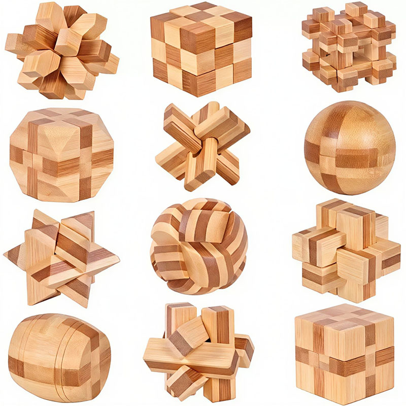 NEW 4.5CM Lu Ban Lock Puzzle B - 3D Wooden Mechanical Puzzle Marble Run review and price