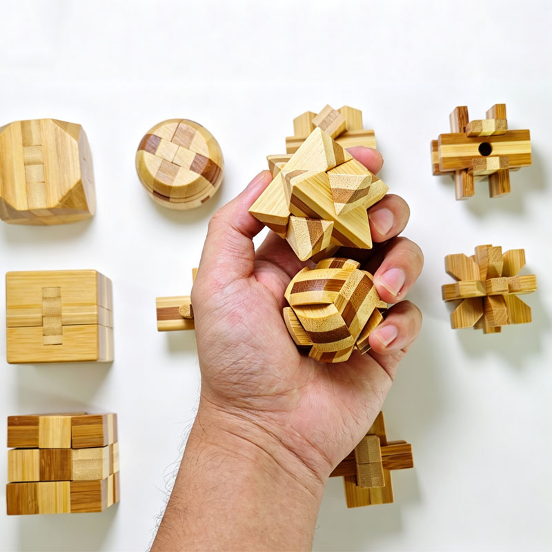 NEW 4.5CM Lu Ban Lock Puzzle B - 3D Wooden Mechanical Puzzle Marble Run review and price