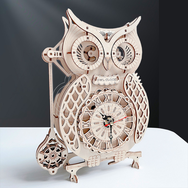 3D Wooden Owl Clock Puzzle DIY - Wooden Clock Puzzle Mechanical Pendulum review and price