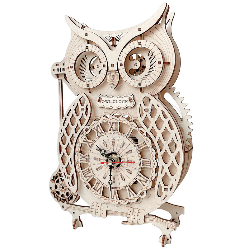 3D Wooden Owl Clock Puzzle DIY - Wooden Clock Puzzle Mechanical Pendulum review and price