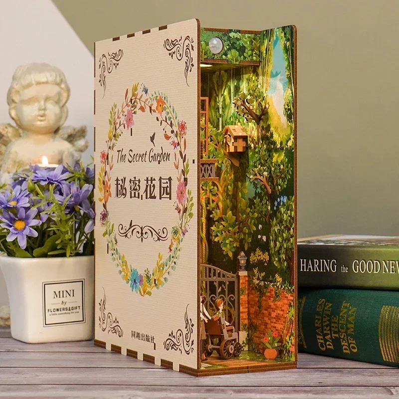 DIY Wooden Book Nook Shelf Ins - Diy Miniature Dollhouse Kit Book Nook review and price