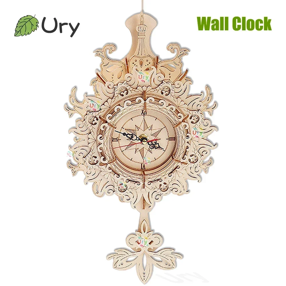 URY 3D Wooden Puzzle Retro Wal - Wooden Clock Puzzle Mechanical Pendulum review and price