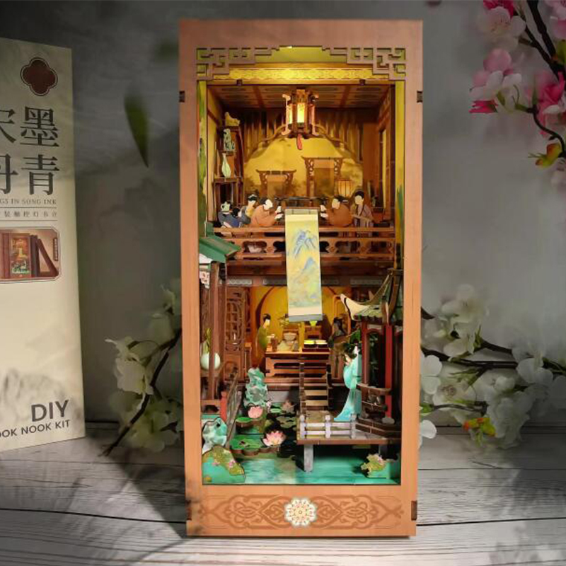 DIY Wooden Book Nook Shelf Ins - Diy Miniature Dollhouse Kit Book Nook review and price