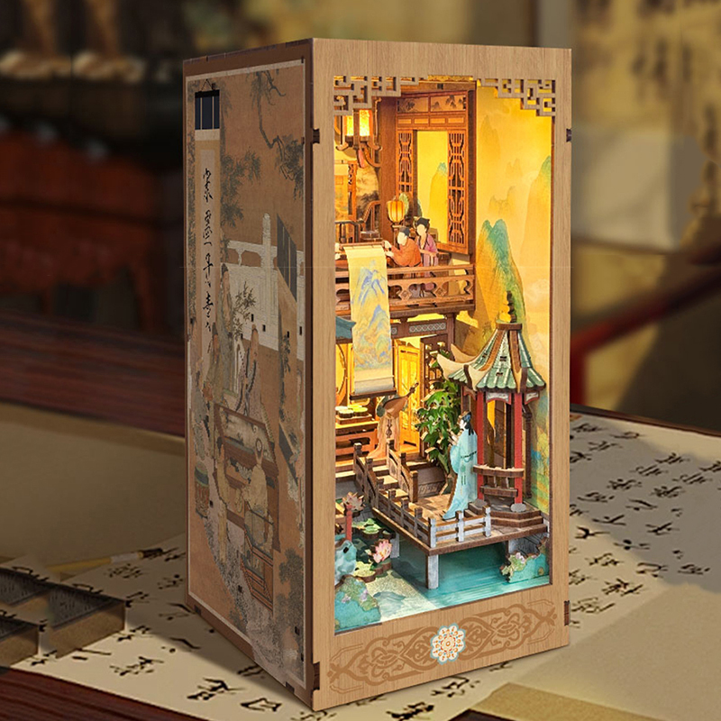 DIY Wooden Book Nook Shelf Ins - Diy Miniature Dollhouse Kit Book Nook review and price