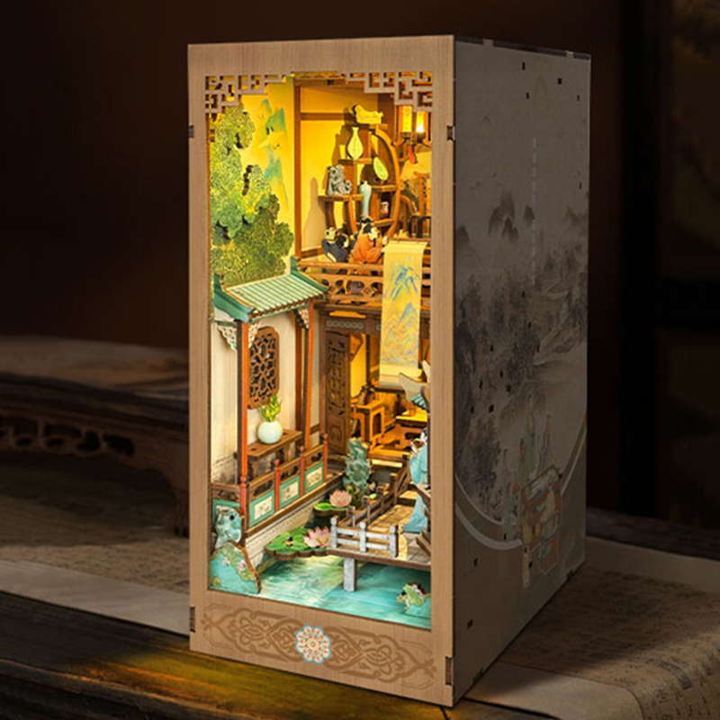 DIY Wooden Book Nook Shelf Ins - Diy Miniature Dollhouse Kit Book Nook review and price