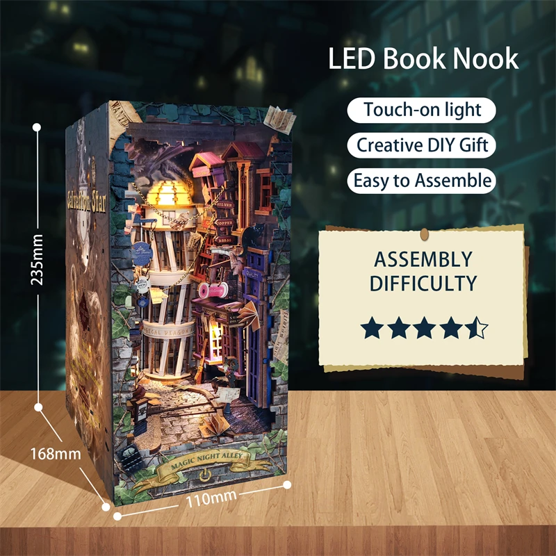 DIY Wooden Book Nook Shelf Ins - Book Nook Shelf Insert Alley Diy review and price