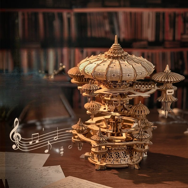3D Wooden Floating City Music  - Music Box Wooden 3D Puzzle Rotating review and price