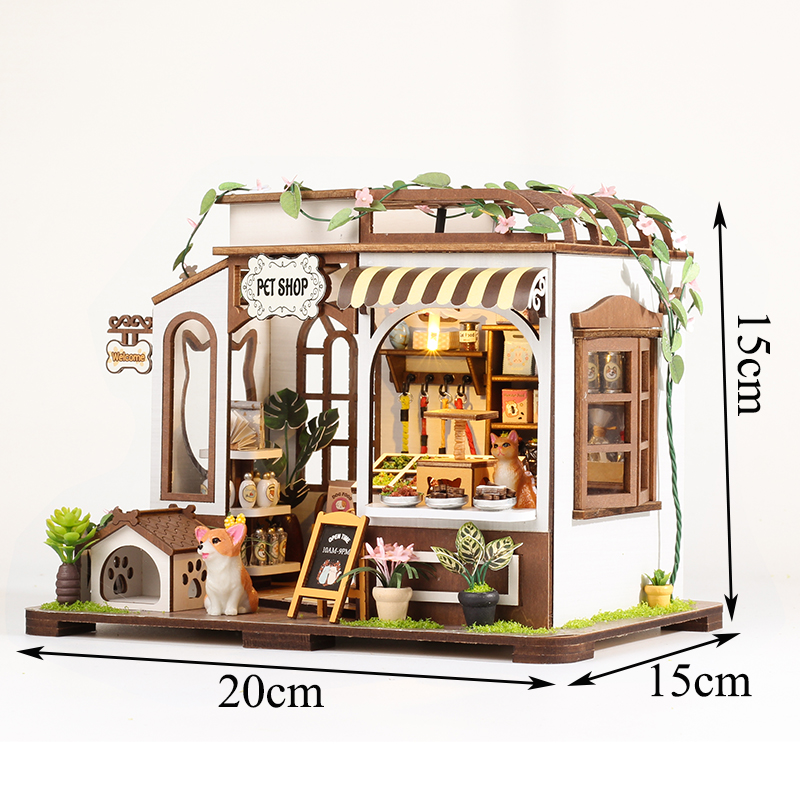 DIY Wooden Pet Shop Cottage Do - Miniature Led Light Kit For Dollhouse review and price