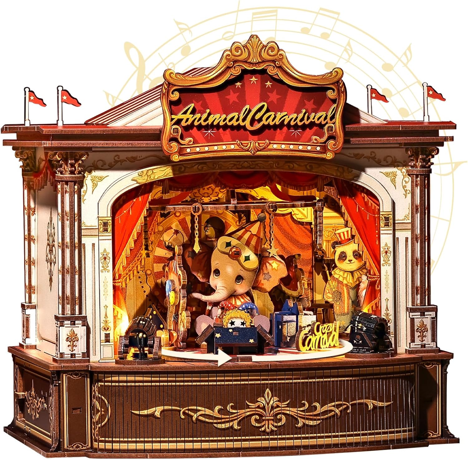 3D Wooden Puzzles Music Box -  - Music Box Wooden 3D Puzzle Rotating review and price