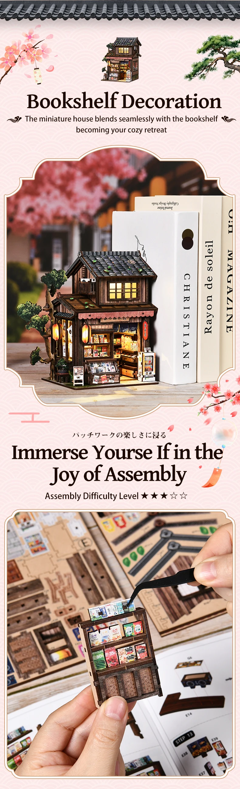 Japan Style DIY Wooden Book No - Diy Miniature Dollhouse Kit Book Nook review and price