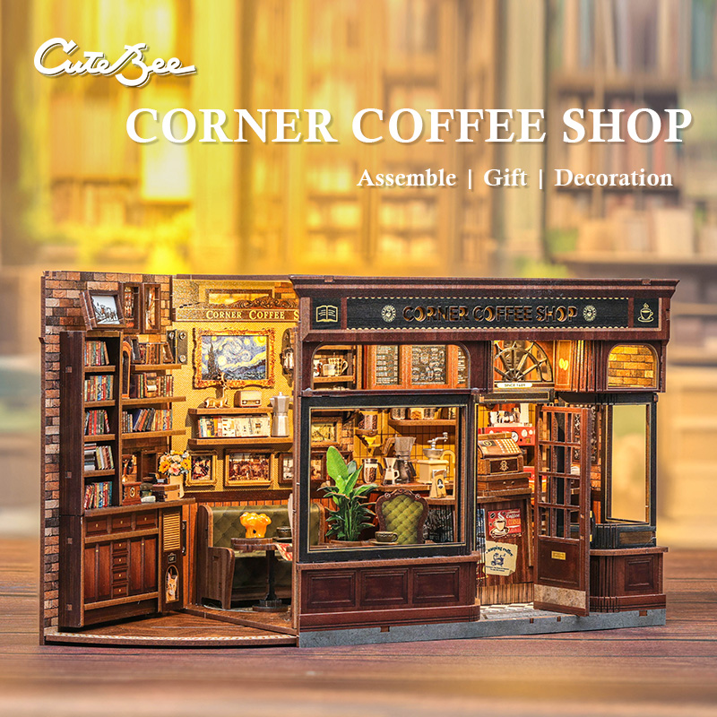 CUTEBEE Book Nook Kit 3D DIY D - Diy Miniature Dollhouse Kit Book Nook review and price